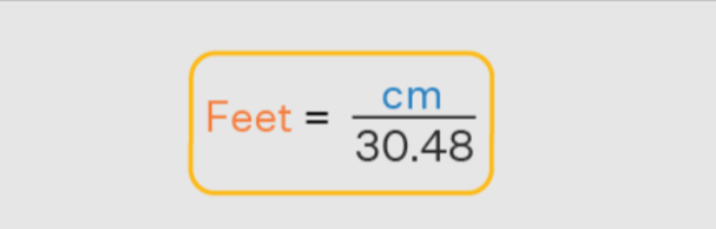 Centimeters to Feet Formula